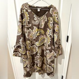 Anthropologie Isabella Bird Silk Paisley Satin Midi Dress